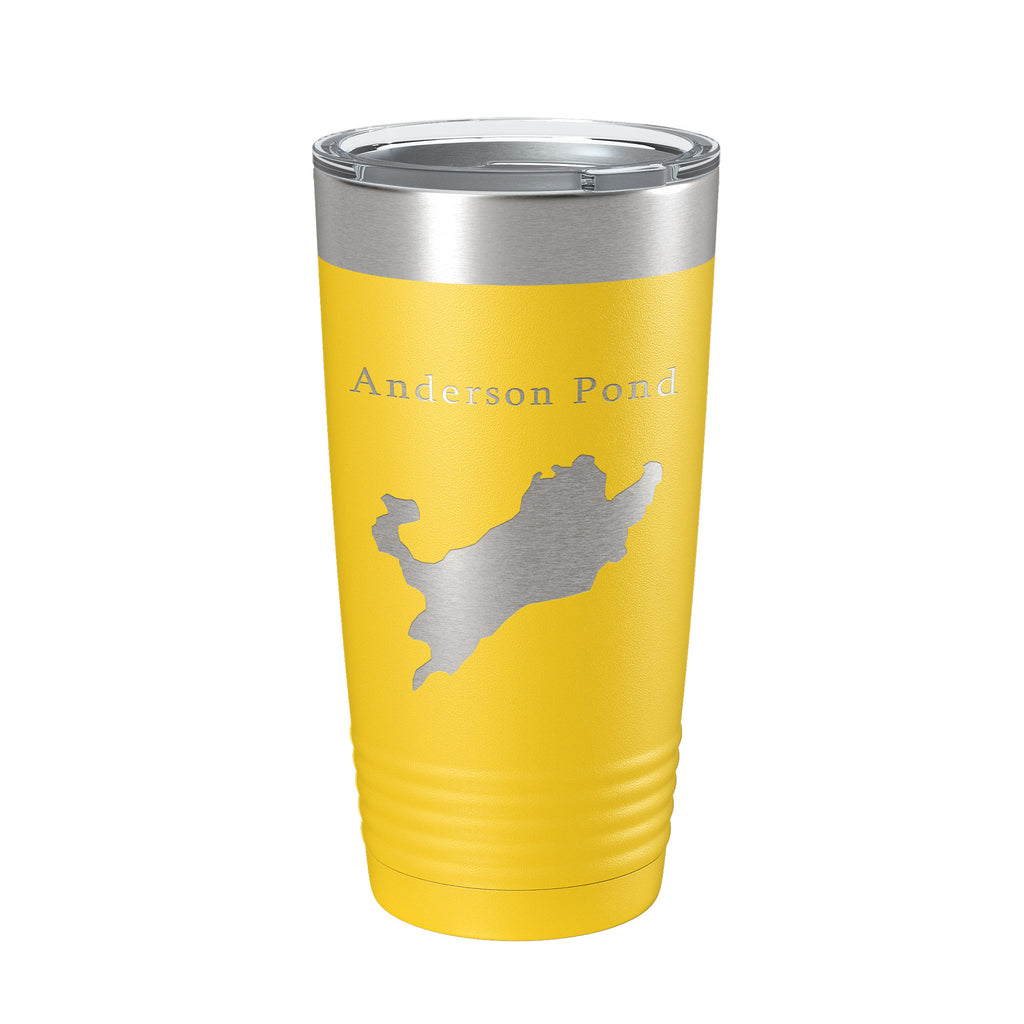 Anderson Pond Tumbler Lake Map Travel Mug Insulated Laser Engraved Coffee Cup Connecticut 20 oz