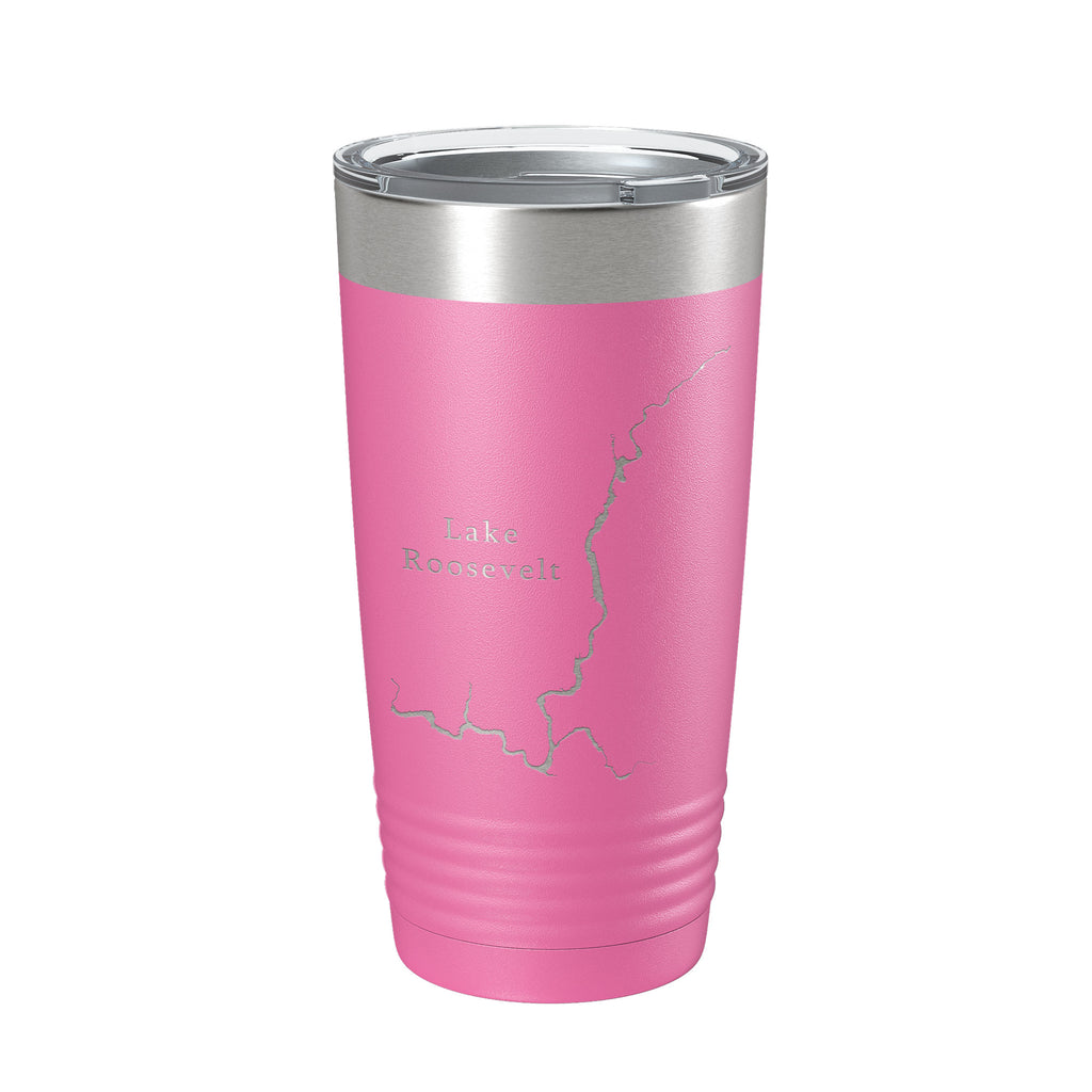 Lake Roosevelt Map Tumbler Travel Mug Insulated Laser Engraved Coffee Cup Washington 20 oz