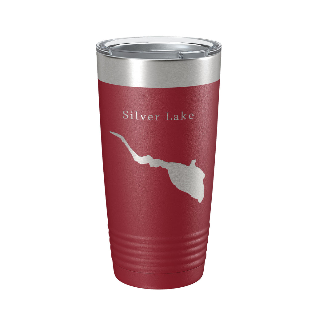 Silver Lake Map Tumbler Travel Mug Insulated Laser Engraved Coffee Cup Delaware 20 oz