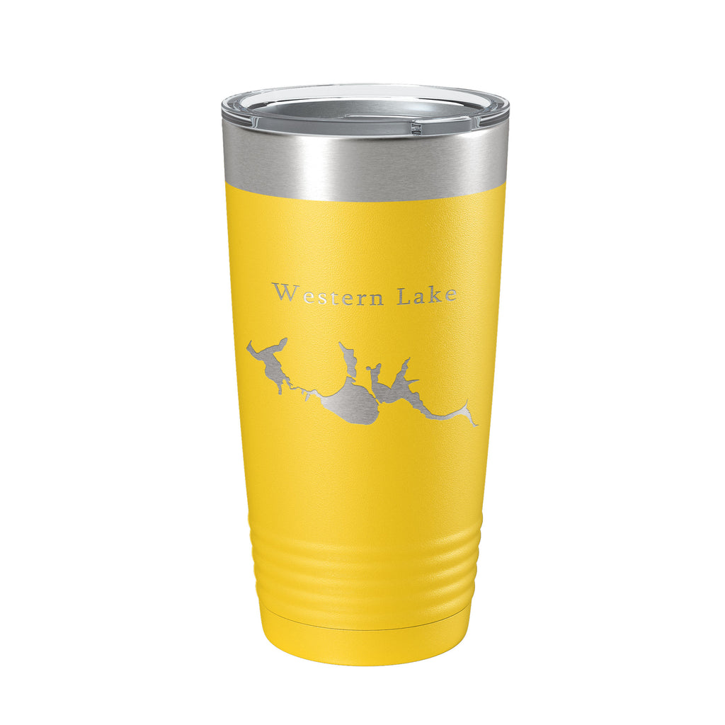 Western Lake Map Tumbler Travel Mug Insulated Laser Engraved Coffee Cup Florida 20 oz