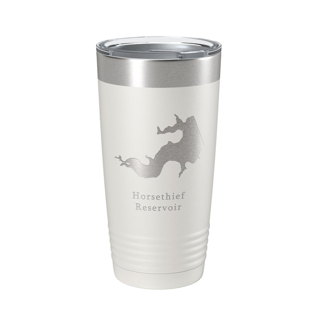 Horsethief Reservoir Tumbler Lake Map Travel Mug Insulated Laser Engraved Coffee Cup Kansas 20 oz