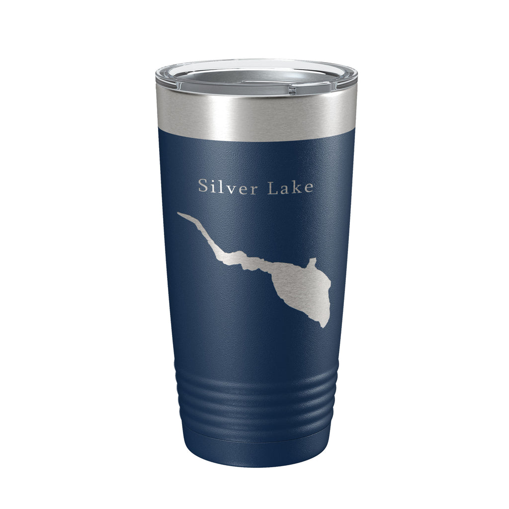 Silver Lake Map Tumbler Travel Mug Insulated Laser Engraved Coffee Cup Delaware 20 oz