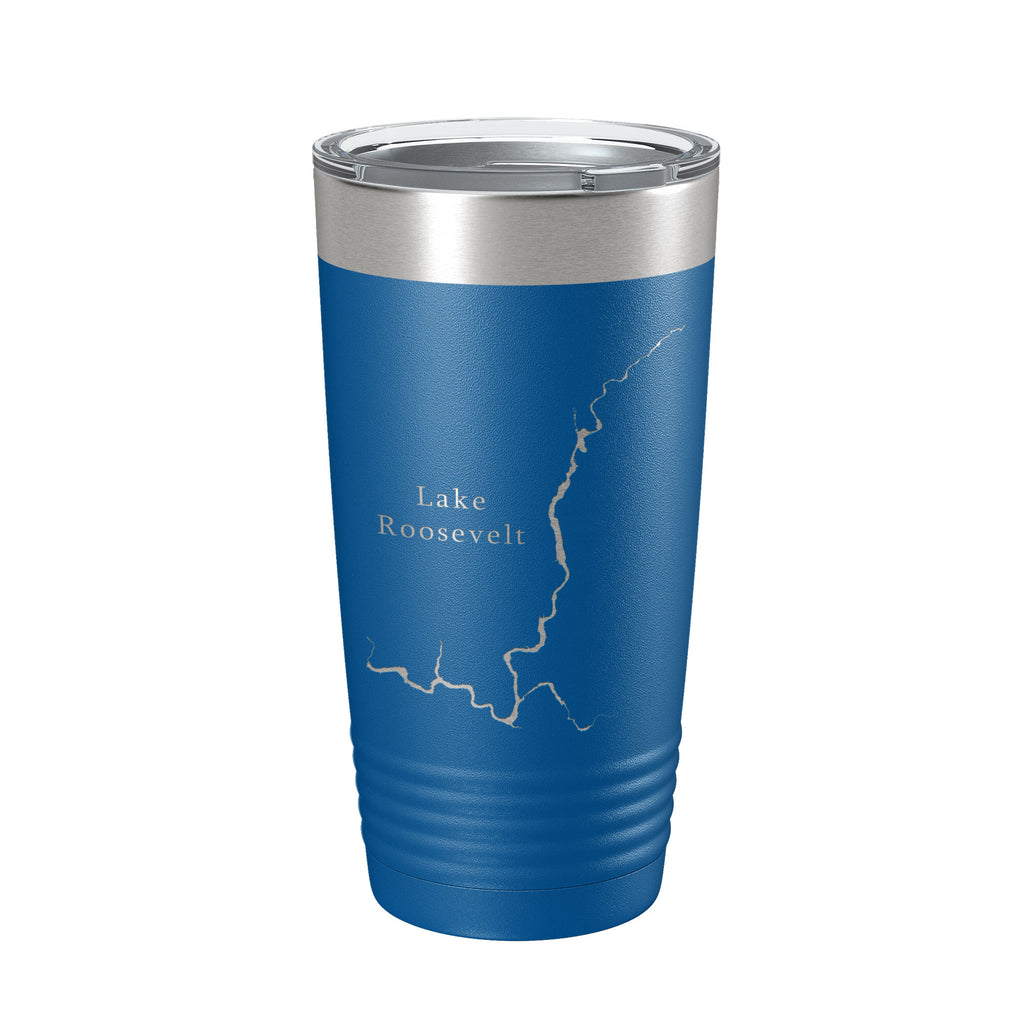 Lake Roosevelt Map Tumbler Travel Mug Insulated Laser Engraved Coffee Cup Washington 20 oz