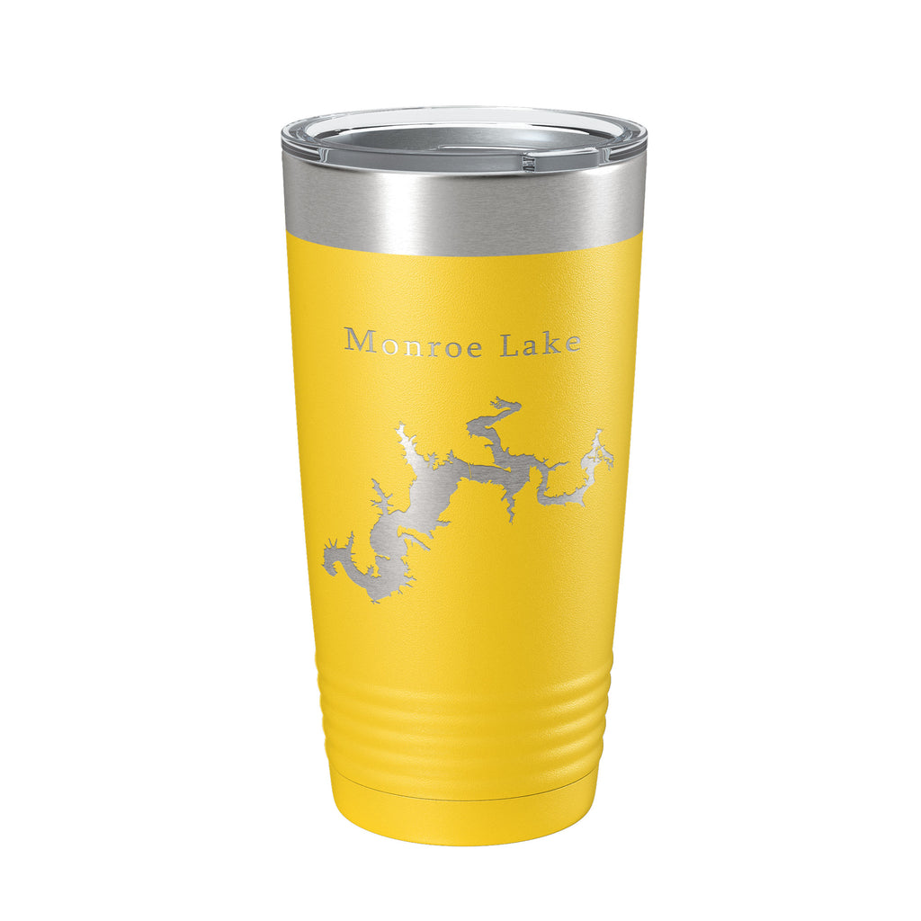 Monroe Lake Map Tumbler Travel Mug Insulated Laser Engraved Coffee Cup Indiana 20 oz