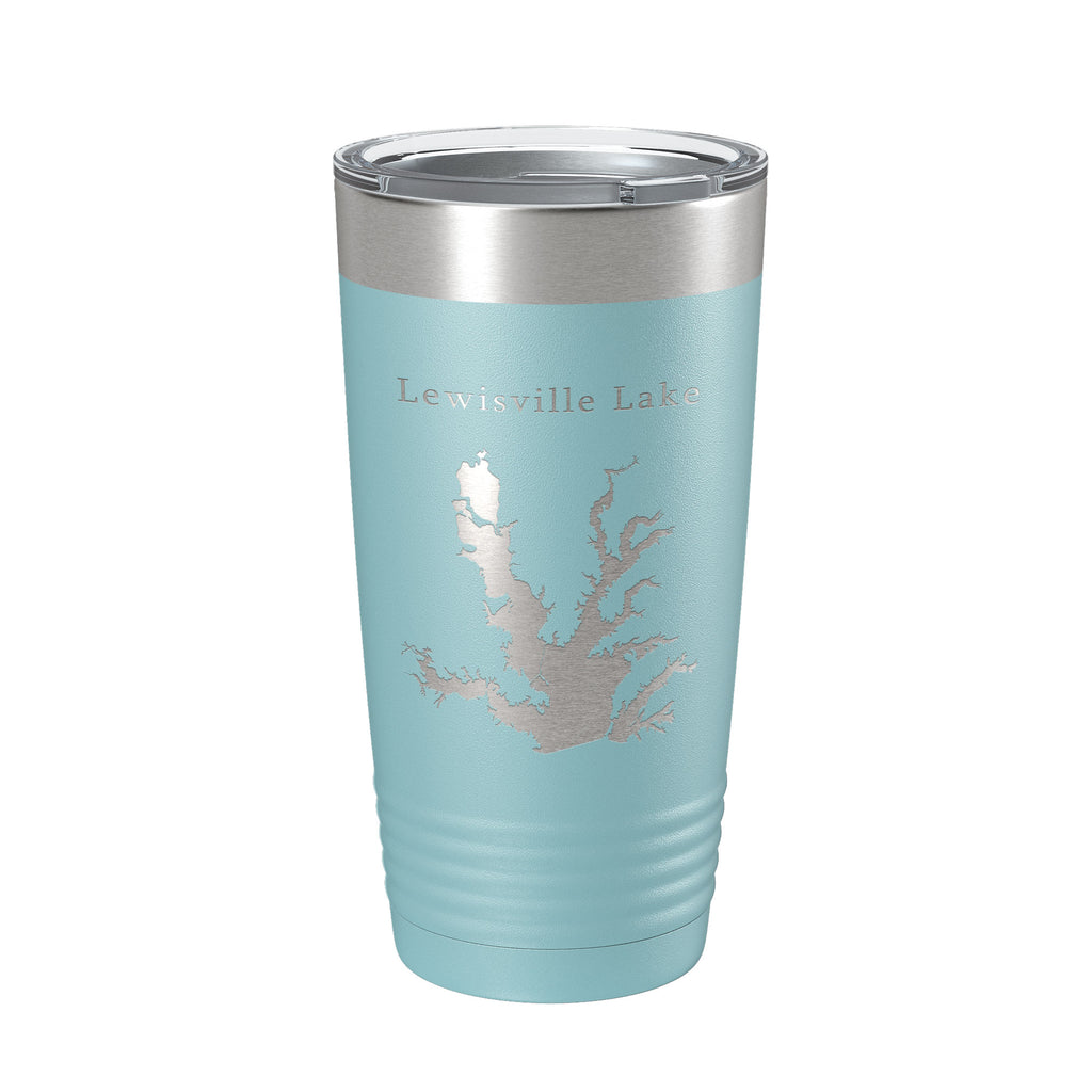 Lewisville Lake Map Tumbler Travel Mug Insulated Laser Engraved Coffee Cup Texas 20 oz