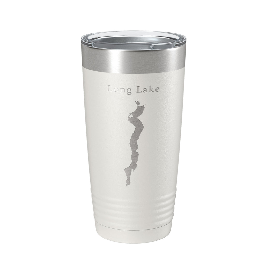 Long Lake Map Tumbler Travel Mug Insulated Laser Engraved Coffee Cup Minnesota 20 oz