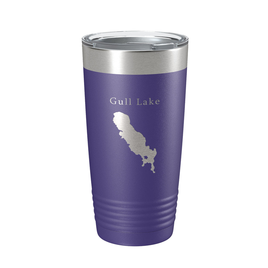 Gull Lake Map Tumbler Travel Mug Insulated Laser Engraved Coffee Cup Michigan 20 oz