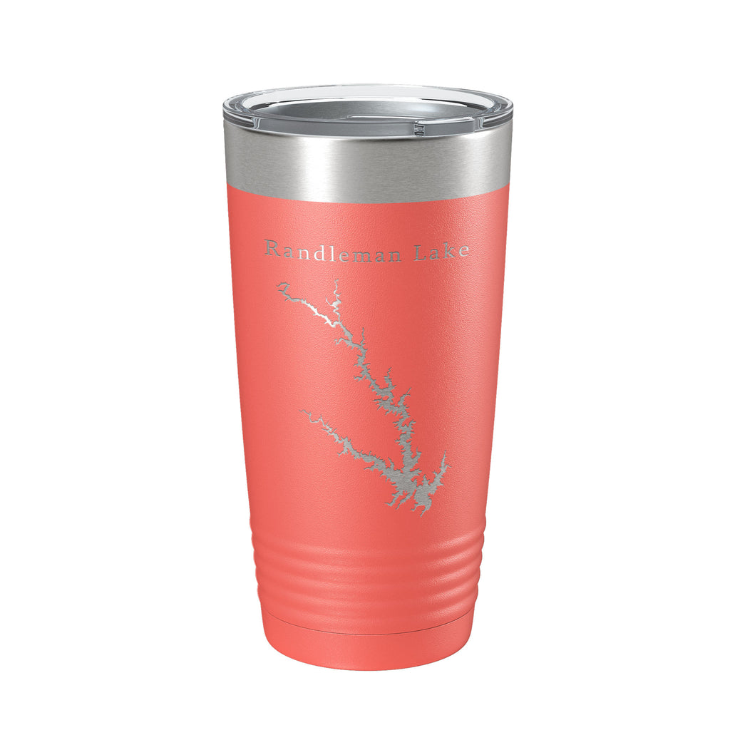 Randleman Lake Map Tumbler Travel Mug Insulated Laser Engraved Coffee Cup North Carolina 20 oz