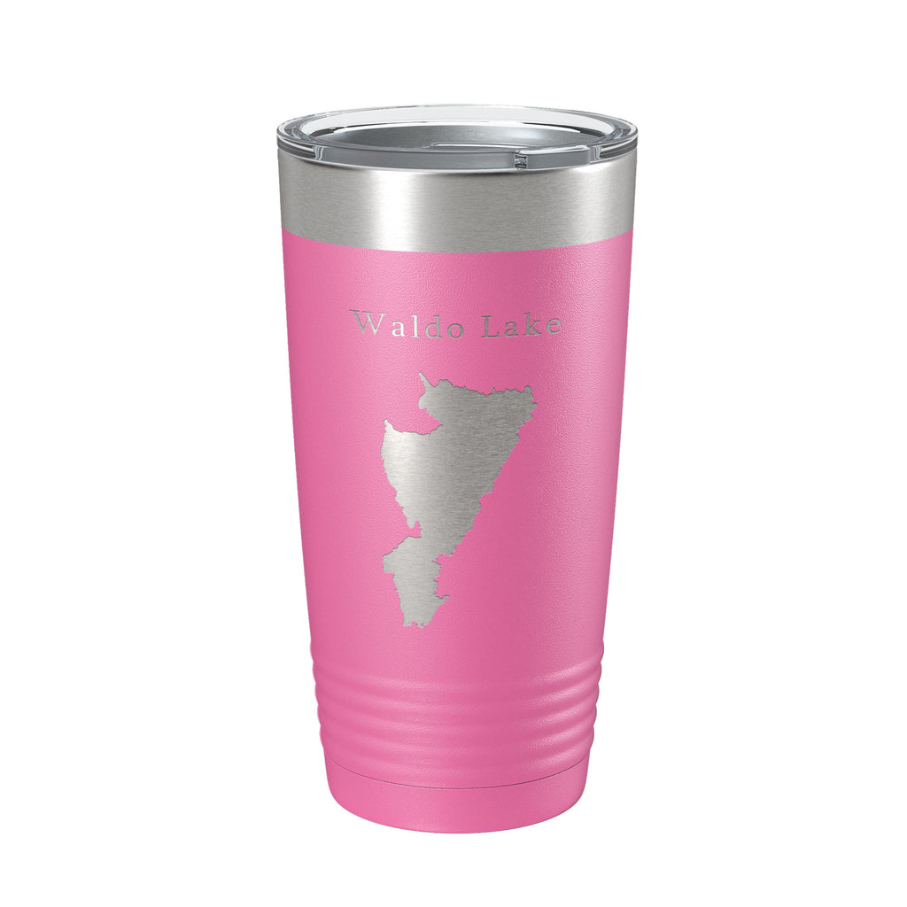 Waldo Lake Map Tumbler Travel Mug Insulated Laser Engraved Coffee Cup Oregon 20 oz