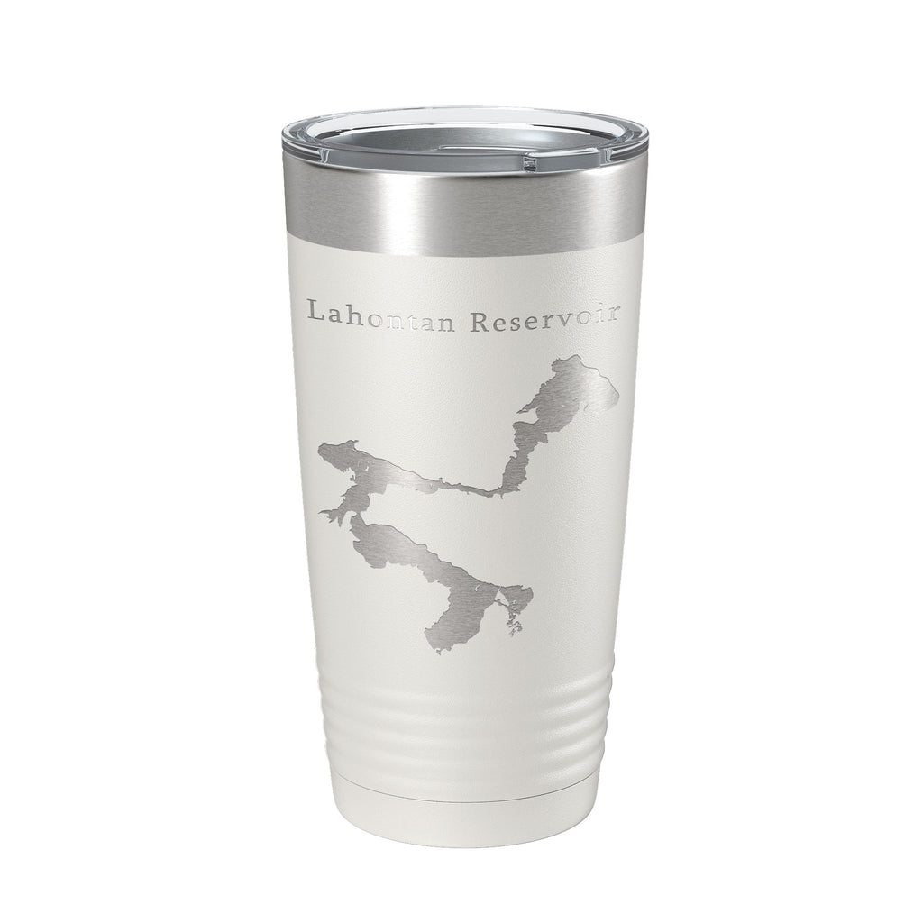 Lahontan Reservoir Tumbler Lake Map Travel Mug Insulated Laser Engraved Coffee Cup Nevada 20 oz