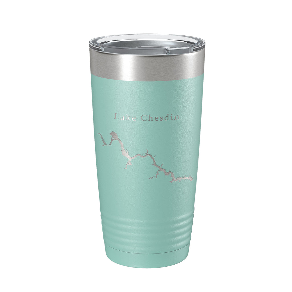 Lake Chesdin Map Tumbler Travel Mug Insulated Laser Engraved Coffee Cup Virginia 20 oz