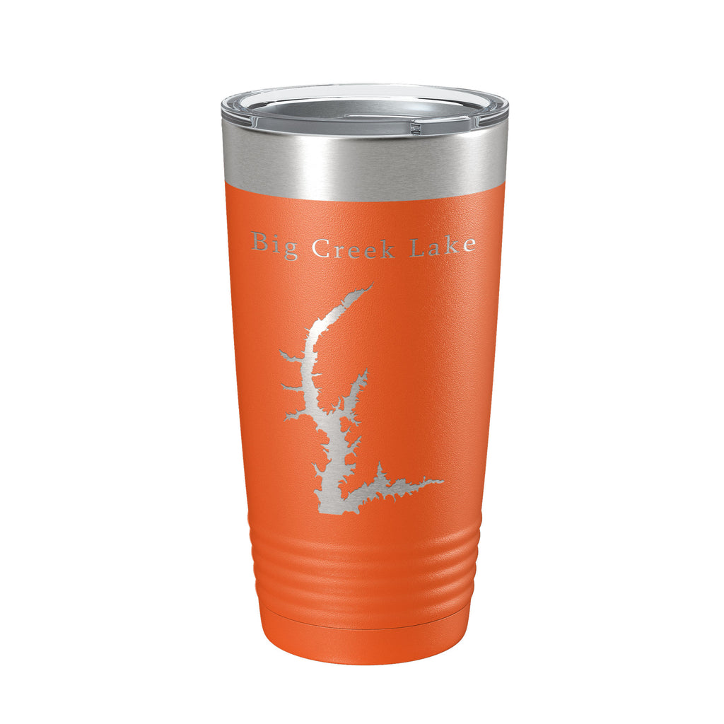 Big Creek Lake Map Tumbler Travel Mug Insulated Laser Engraved Coffee Cup Alabama 20 oz