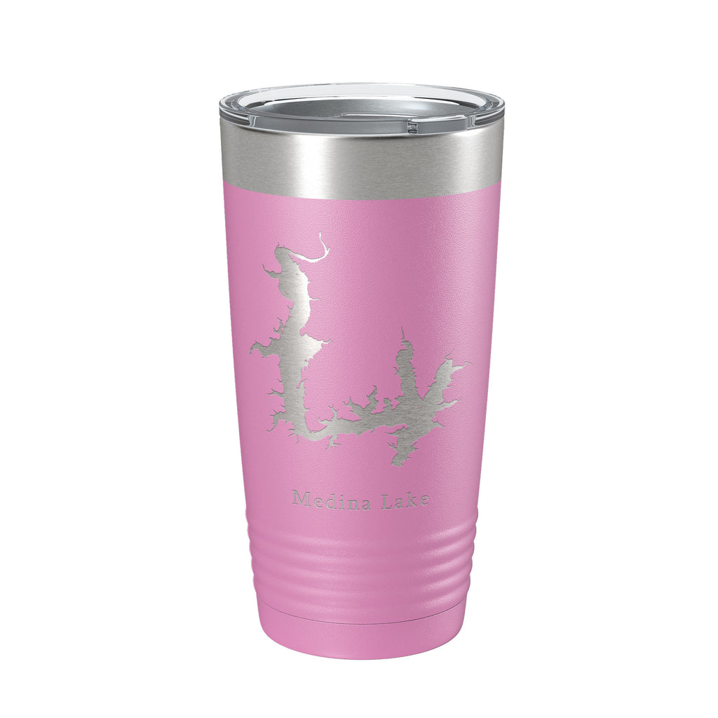 Medina Lake Map Tumbler Travel Mug Insulated Laser Engraved Coffee Cup Texas 20 oz