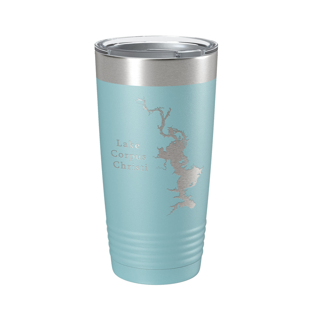 Lake Corpus Christi Map Tumbler Travel Mug Insulated Laser Engraved Coffee Cup Texas 20 oz