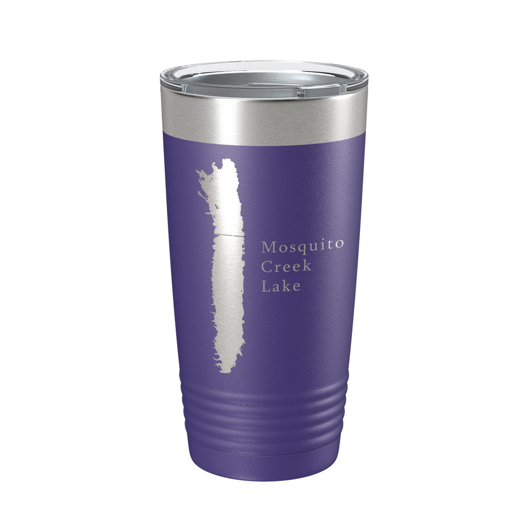 Mosquito Creek Lake Map Tumbler Travel Mug Insulated Laser Engraved Coffee Cup Ohio 20 oz