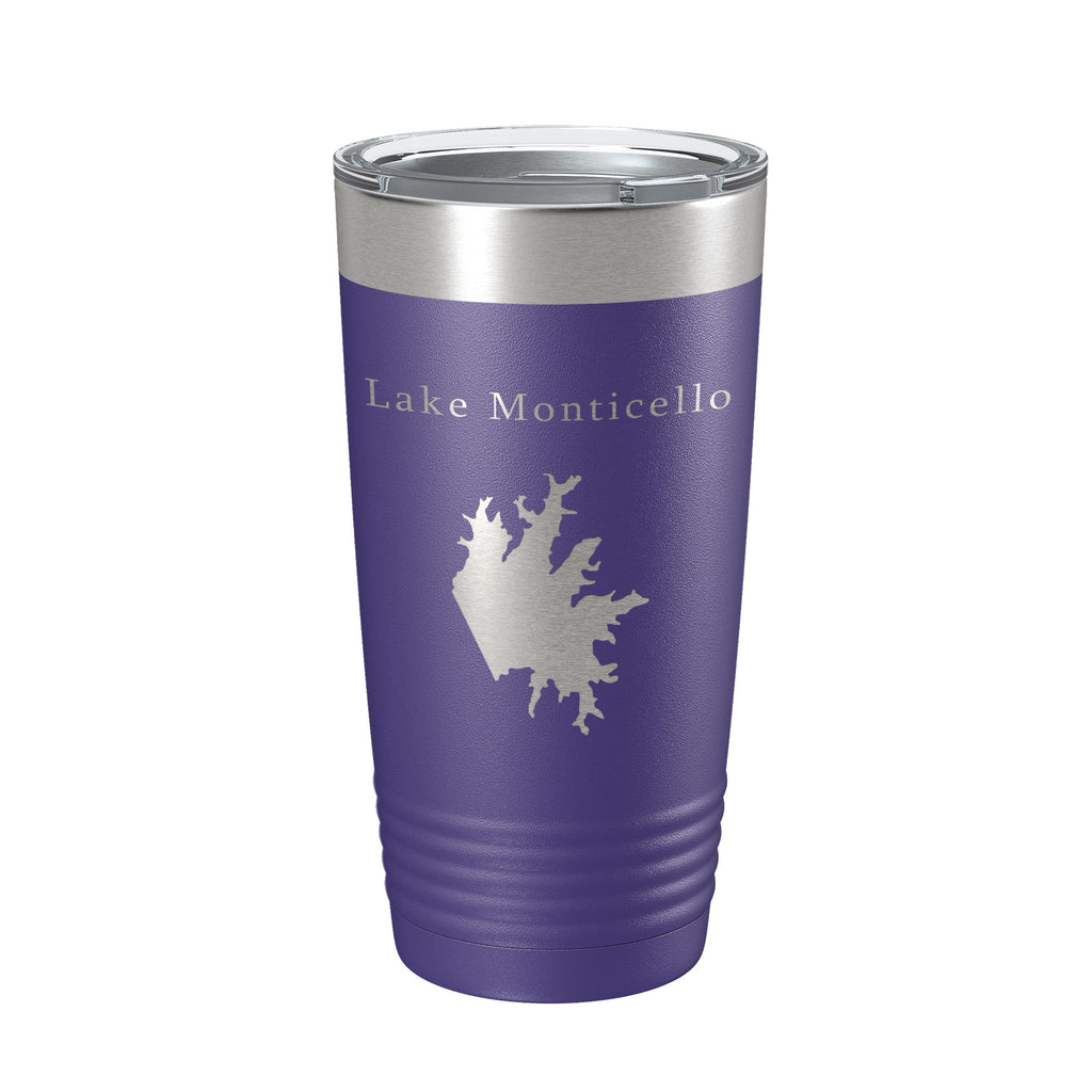 Lake Monticello Map Tumbler Travel Mug Insulated Laser Engraved Coffee Cup Arkansas 20 oz