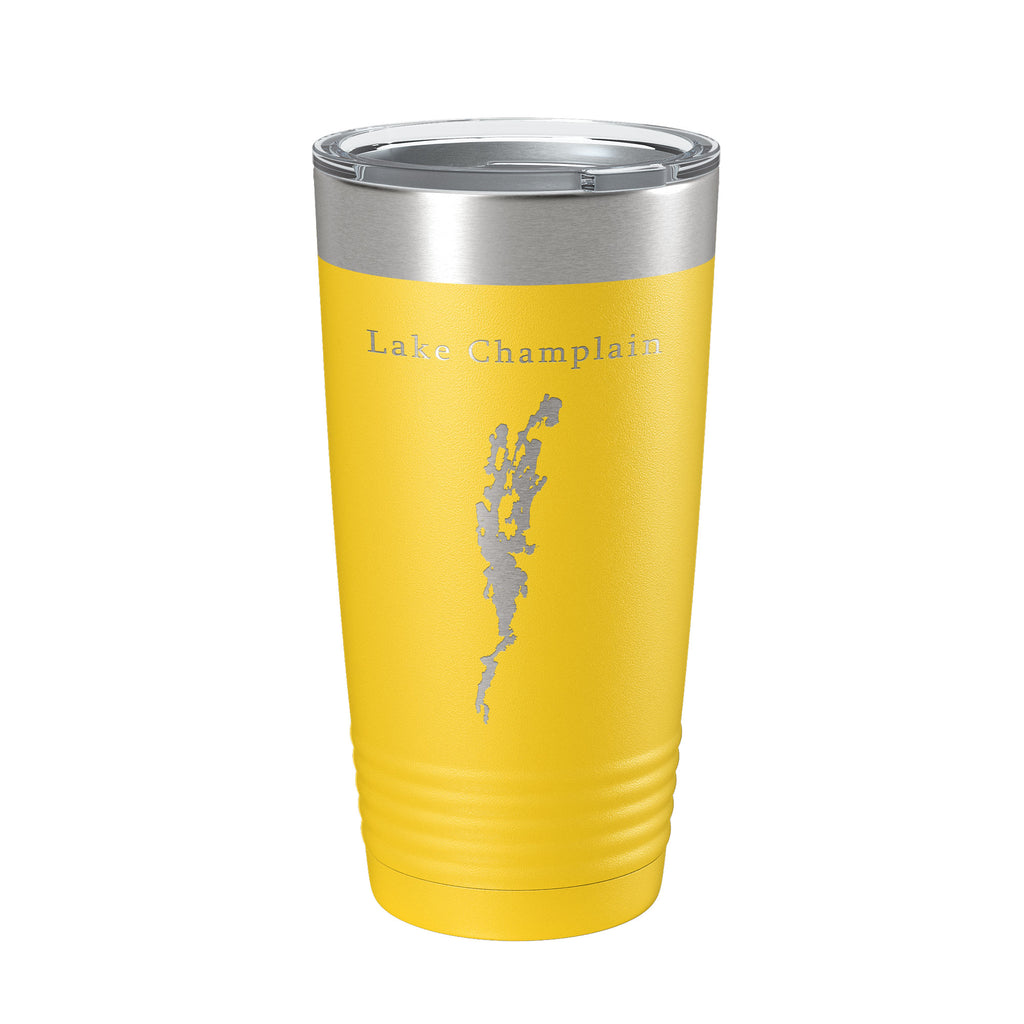 Lake Champlain Map Tumbler Travel Mug Insulated Laser Engraved Coffee Cup Vermont New York Canada 20 oz