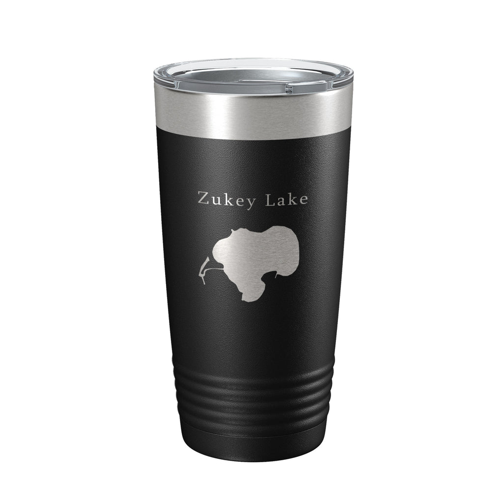 Zukey Lake Map Tumbler Travel Mug Insulated Laser Engraved Coffee Cup Huron River Chain of Lakes Michigan 20 oz