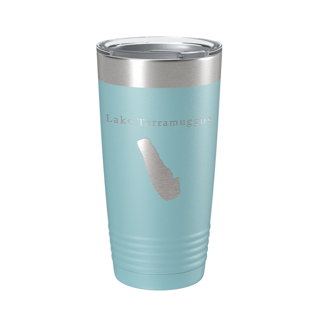 Lake Terramuggus Map Tumbler Travel Mug Insulated Laser Engraved Coffee Cup Connecticut 20 oz