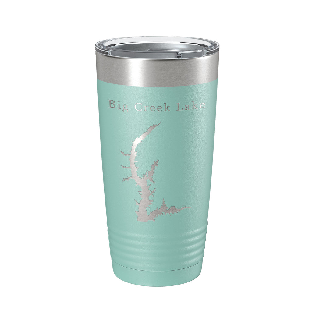 Big Creek Lake Map Tumbler Travel Mug Insulated Laser Engraved Coffee Cup Alabama 20 oz