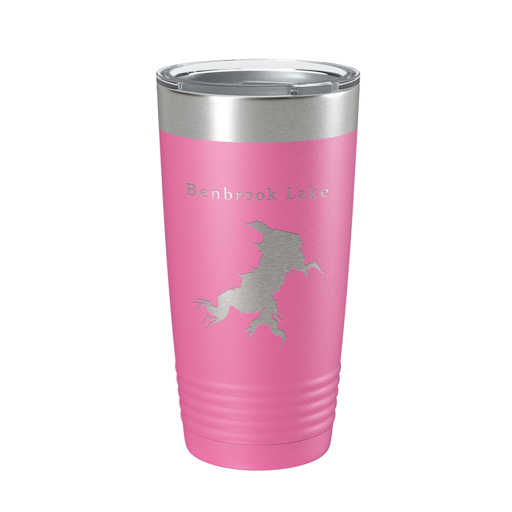 Benbrook Lake Map Tumbler Travel Mug Insulated Laser Engraved Coffee Cup Texas 20 oz