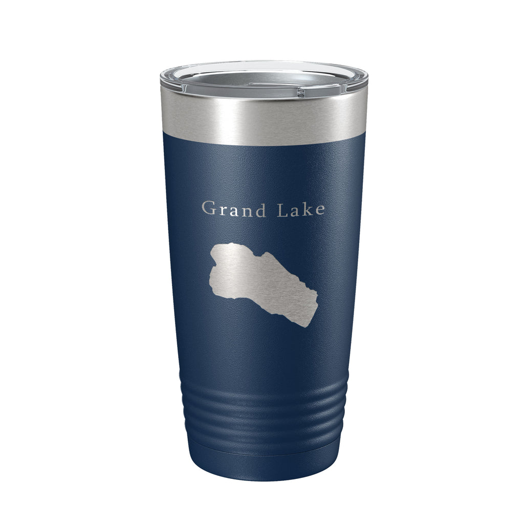 Grand Lake Map Tumbler Travel Mug Insulated Laser Engraved Coffee Cup Colorado 20 oz