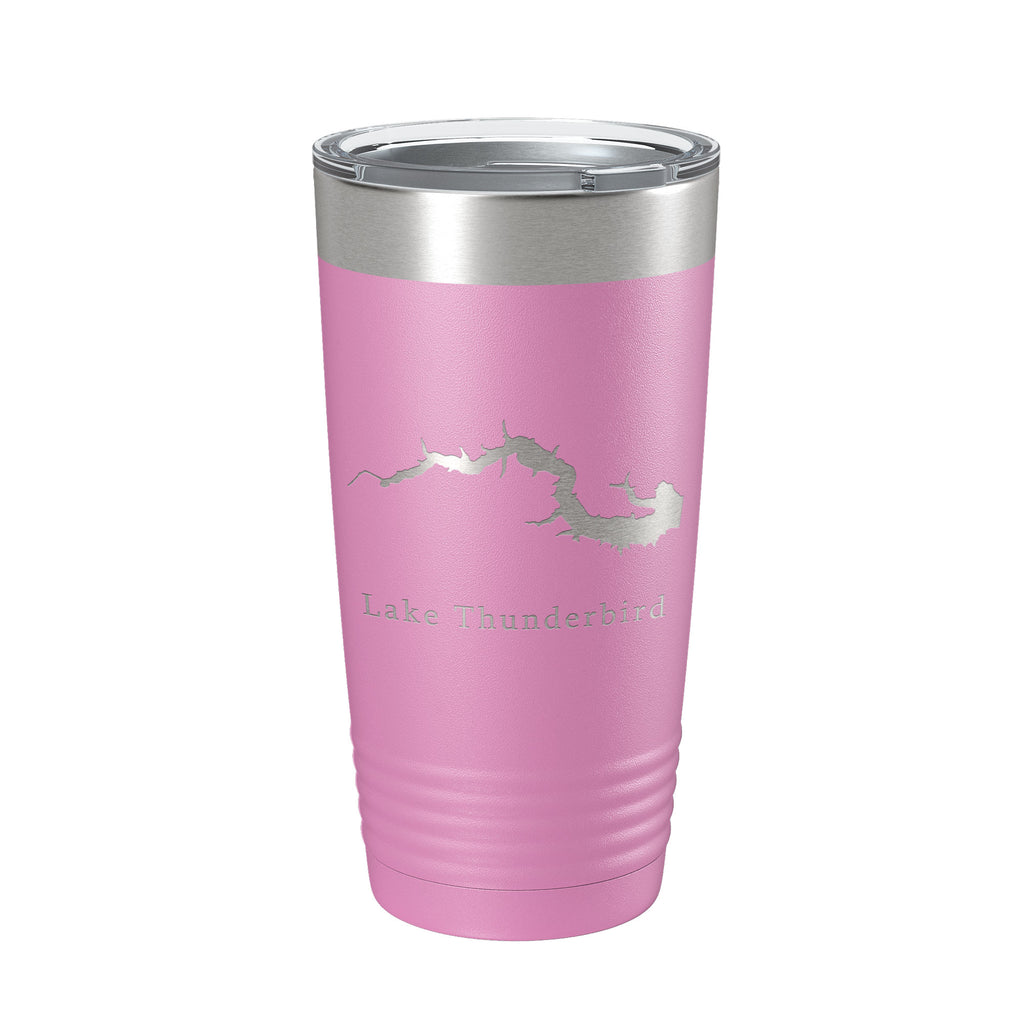 Lake Thunderbird Map Tumbler Travel Mug Insulated Laser Engraved Coffee Cup Illinois 20 oz