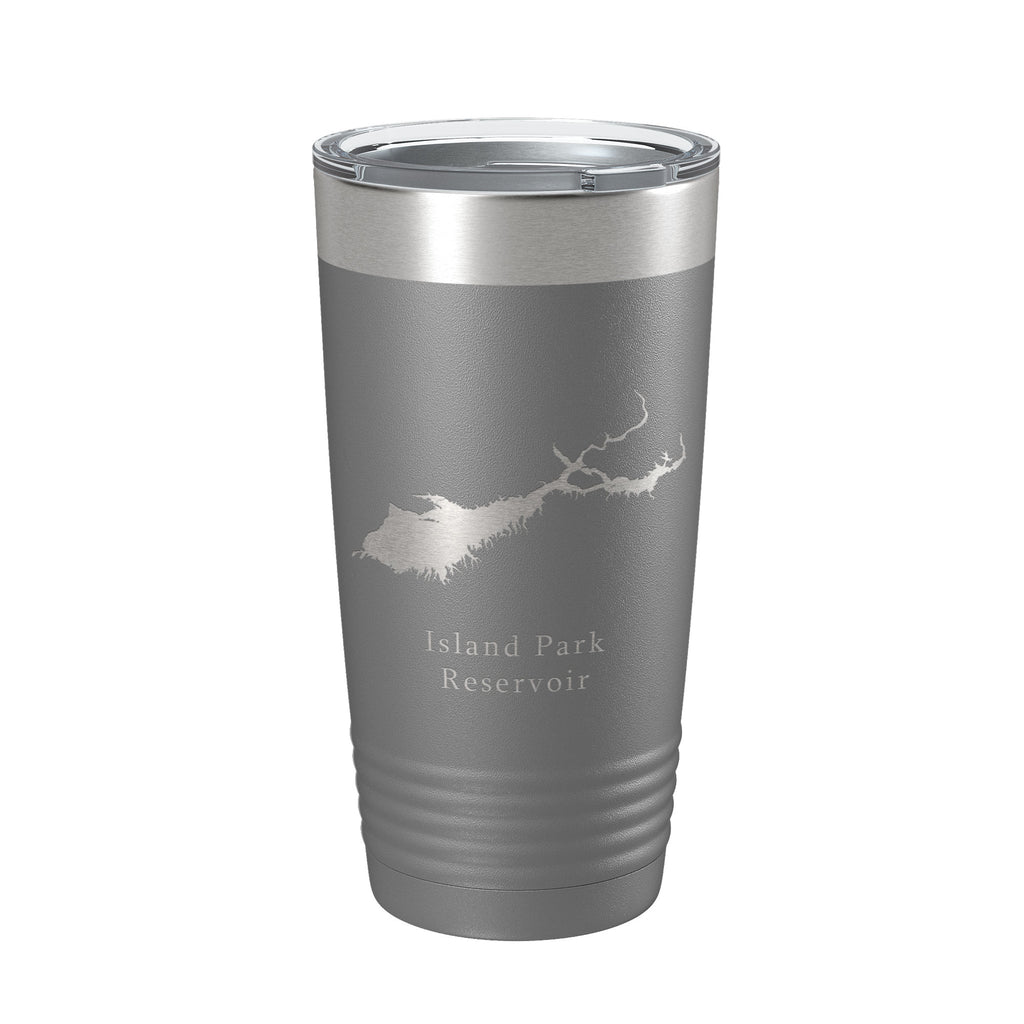 Island Park Reservoir Tumbler Lake Map Travel Mug Insulated Laser Engraved Coffee Cup Idaho 20 oz