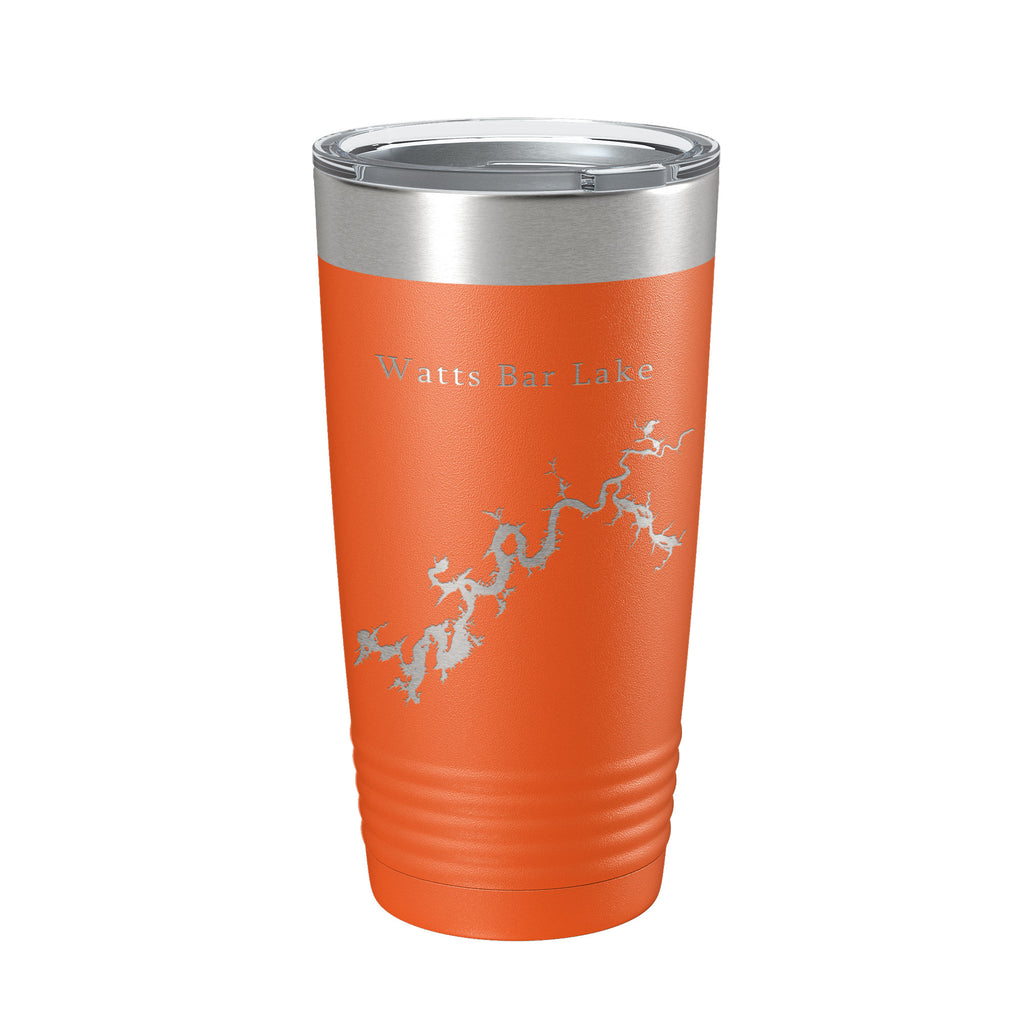 Watts Bar Lake Map Tumbler Travel Mug Insulated Laser Engraved Coffee Cup Tennessee 20 oz