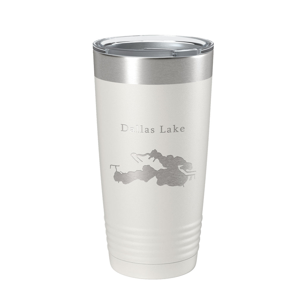 Dallas Lake Map Tumbler Travel Mug Insulated Laser Engraved Coffee Cup Indiana 20 oz