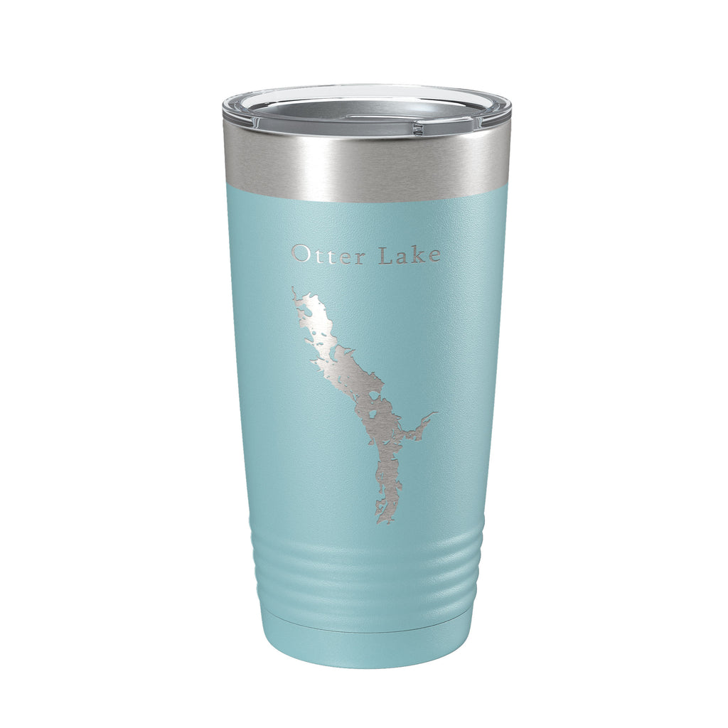 Otter Lake Map Tumbler Travel Mug Insulated Laser Engraved Coffee Cup Colburn Wisconsin 20 oz