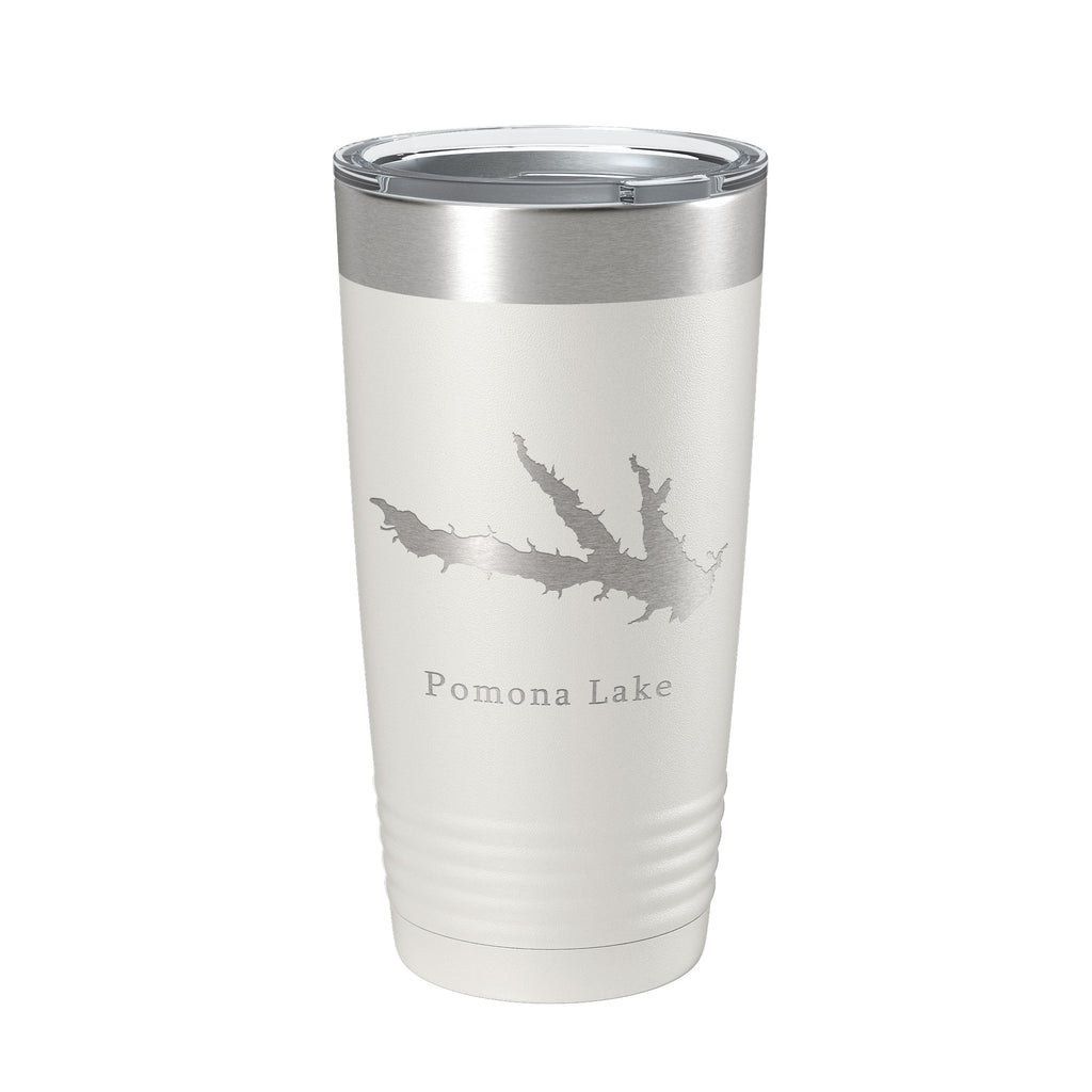 Pomona Lake Map Tumbler Travel Mug Insulated Laser Engraved Coffee Cup Kansas 20 oz