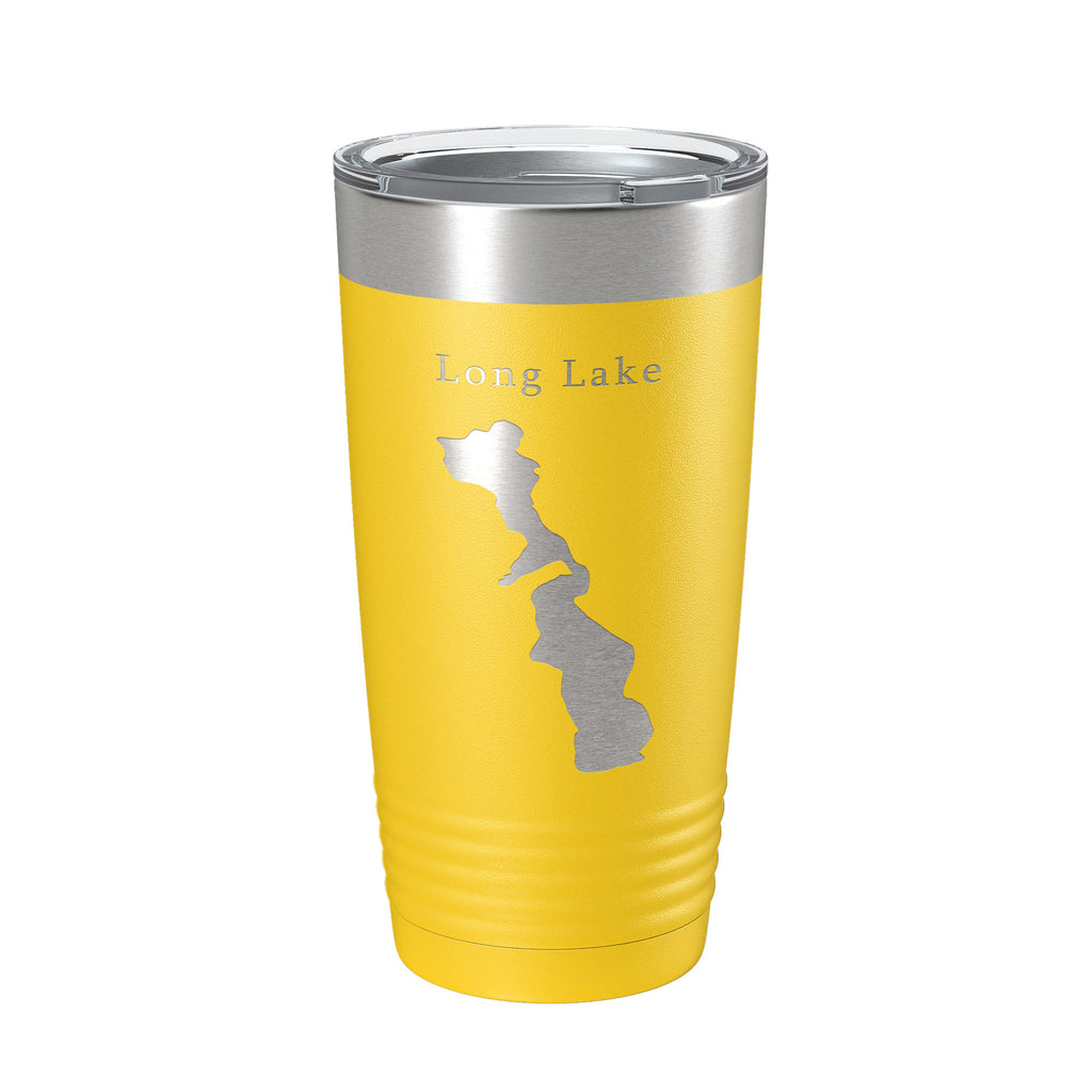 Long Lake Map Tumbler Travel Mug Insulated Laser Engraved Coffee Cup Minneapolis St. Paul Minnesota 20 oz