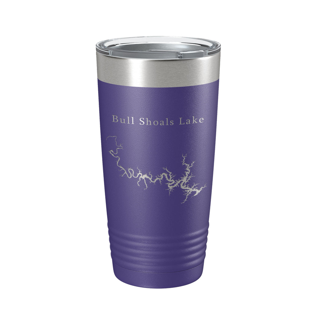 Bull Shoals Lake Map Tumbler Travel Mug Insulated Laser Engraved Coffee Cup Arkansas Missouri 20 oz