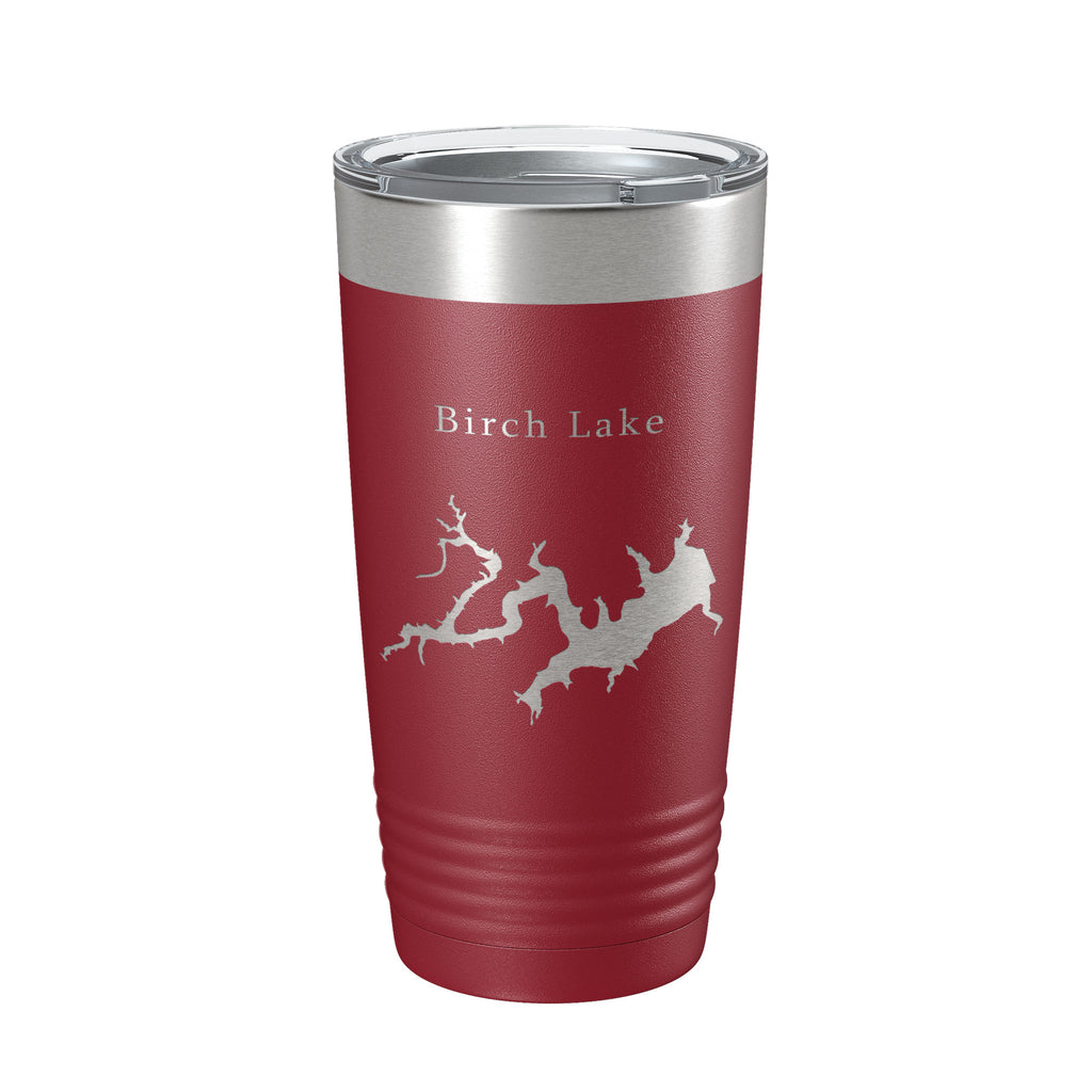 Birch Lake Map Tumbler Travel Mug Insulated Laser Engraved Coffee Cup Oklahoma 20 oz