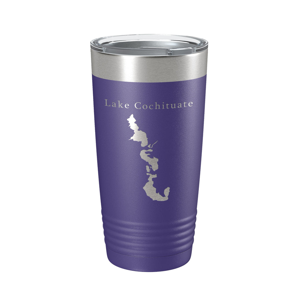 Lake Cochituate Map Tumbler Travel Mug Insulated Laser Engraved Coffee Cup Massachusetts 20 oz