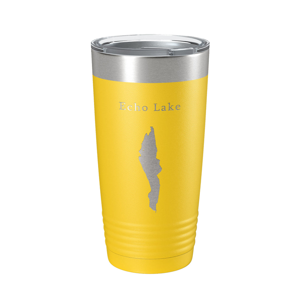 Echo Lake Map Tumbler Travel Mug Insulated Laser Engraved Coffee Cup Acadia Maine 20 oz