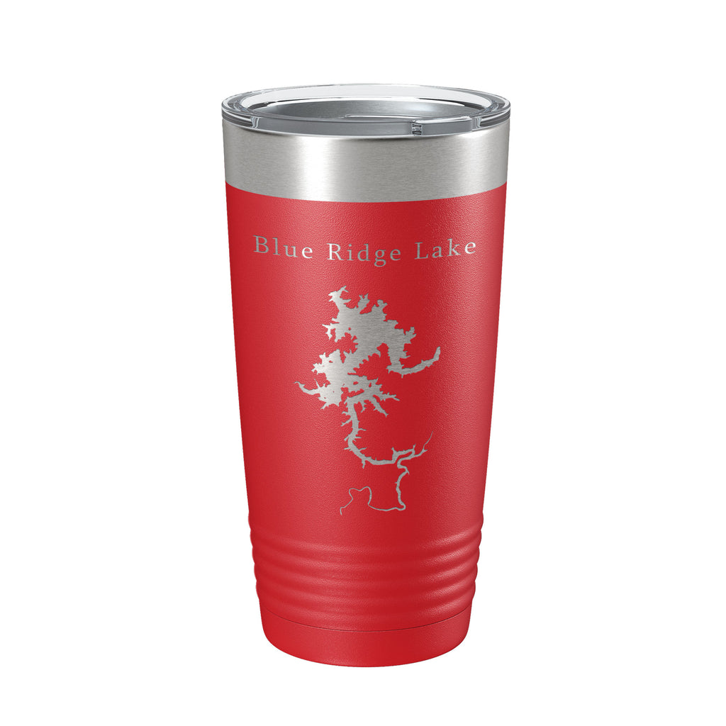 Blue Ridge Lake Map Tumbler Travel Mug Insulated Laser Engraved Coffee Cup Georgia 20 oz