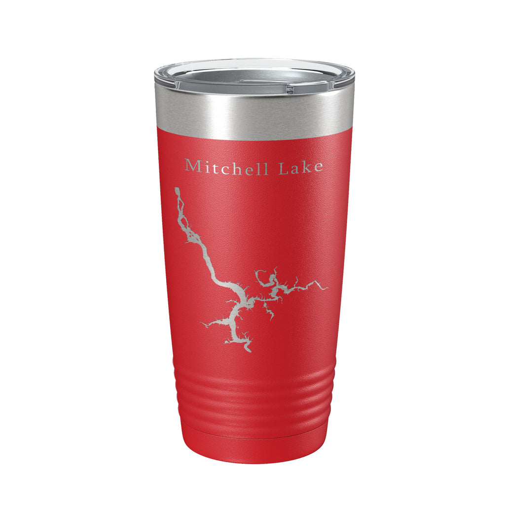 Mitchell Lake Map Tumbler Travel Mug Insulated Laser Engraved Coffee Cup Alabama 20 oz