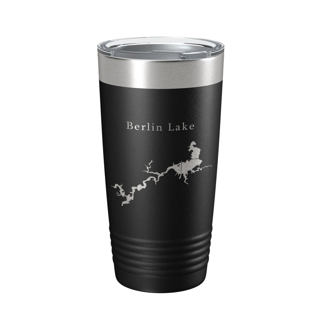 Berlin Lake Map Tumbler Travel Mug Insulated Laser Engraved Coffee Cup Ohio 20 oz