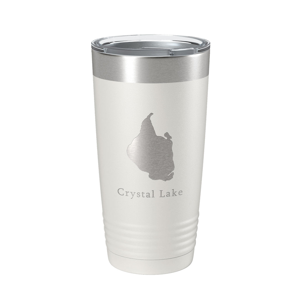 Crystal Lake Map Tumbler Travel Mug Insulated Laser Engraved Coffee Cup Connecticut 20 oz