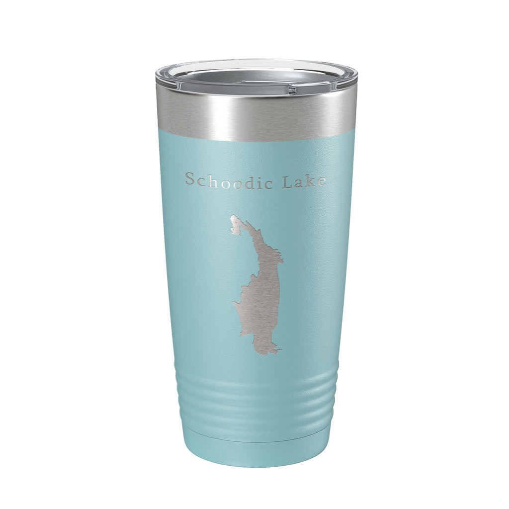 Schoodic Lake Map Tumbler Travel Mug Insulated Laser Engraved Coffee Cup Maine 20 oz