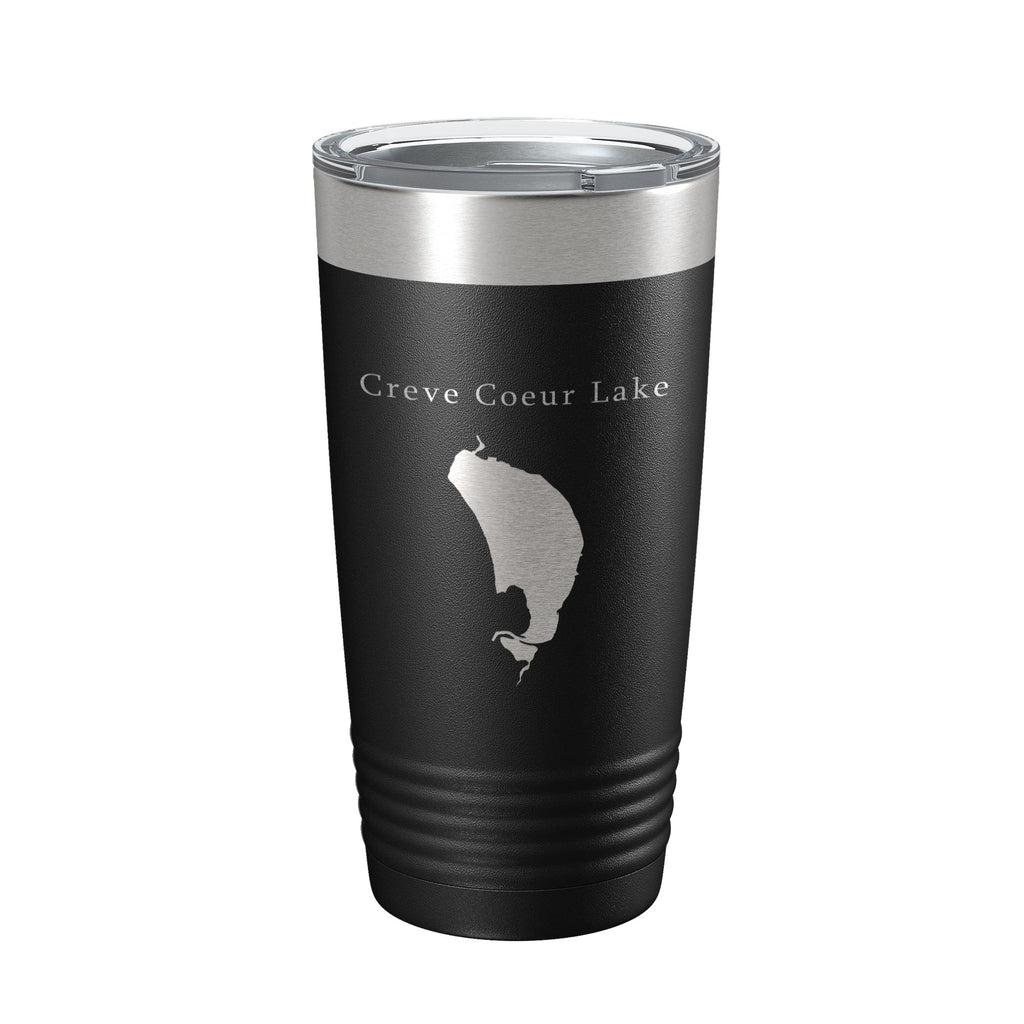 Creve Coeur Lake Map Tumbler Travel Mug Insulated Laser Engraved Coffee Cup St. Louis, Missouri 20 oz