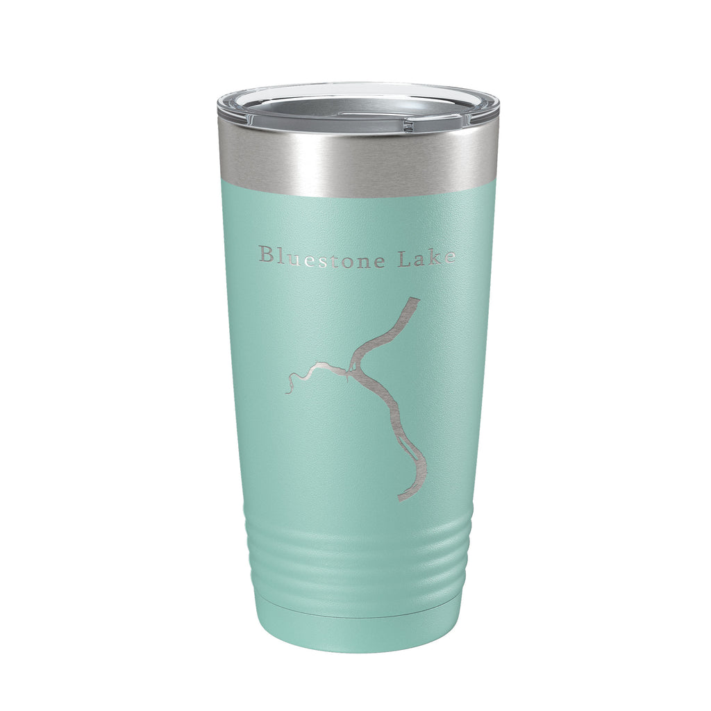 Bluestone Lake New River Map Tumbler Travel Mug Insulated Laser Engraved Coffee Cup West Virginia 20 oz