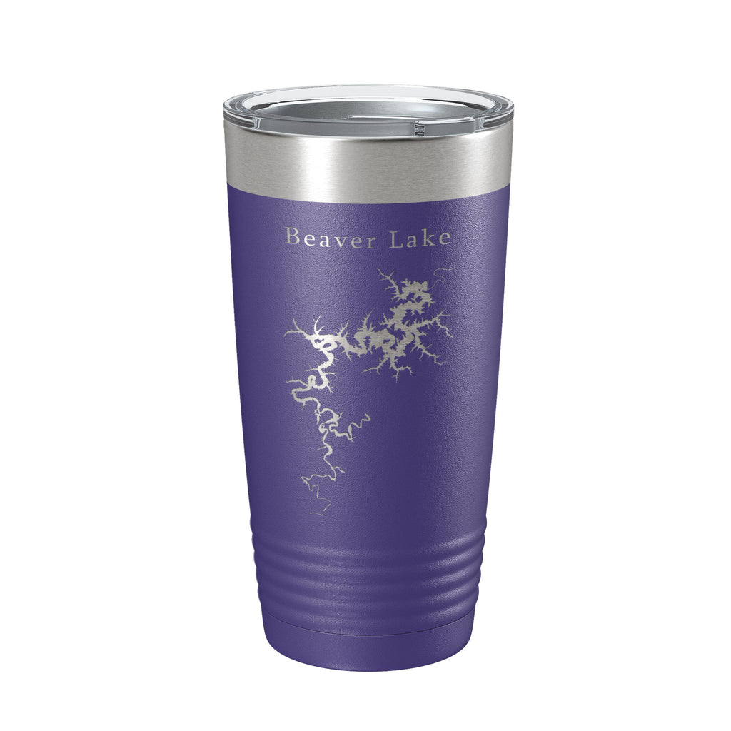 Beaver Lake Map Tumbler Travel Mug Insulated Laser Engraved Coffee Cup Arkansas 20 oz