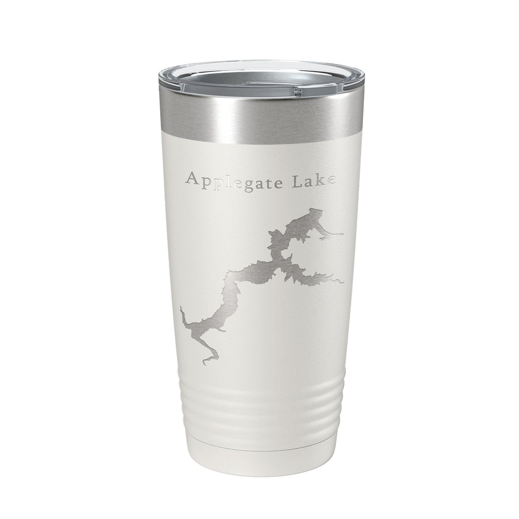 Applegate Lake Map Tumbler Travel Mug Insulated Laser Engraved Coffee Cup Oregon 20 oz