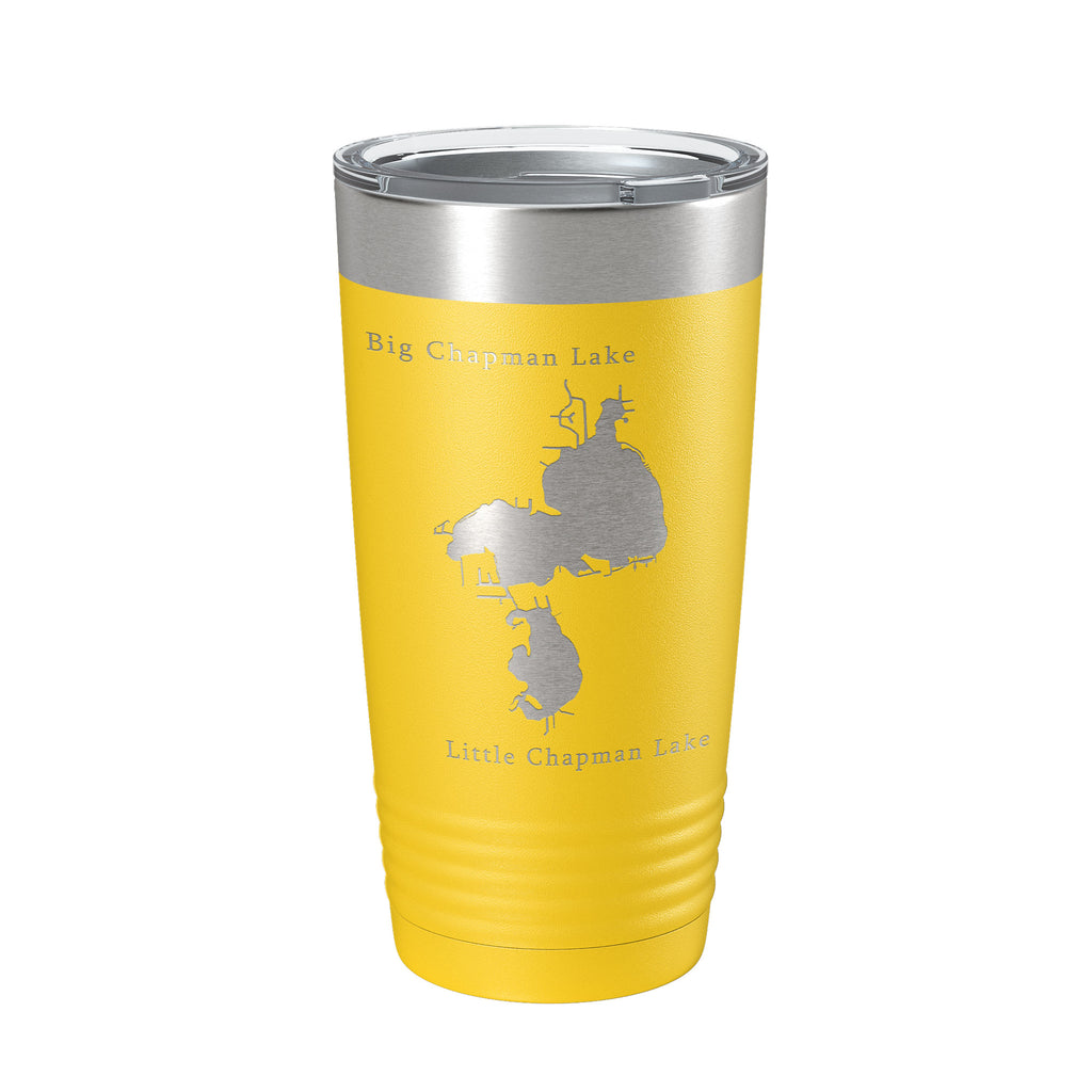 Chapman Lakes Map Tumbler Travel Mug Insulated Laser Engraved Coffee Cup Indiana 20 oz