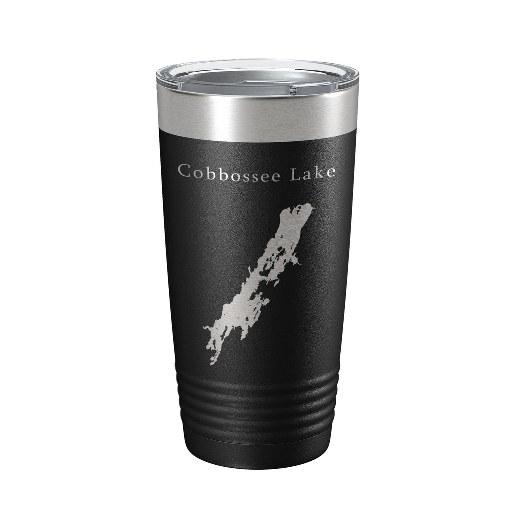 Cobbossee Lake Map Tumbler Travel Mug Insulated Laser Engraved Coffee Cup Maine 20 oz
