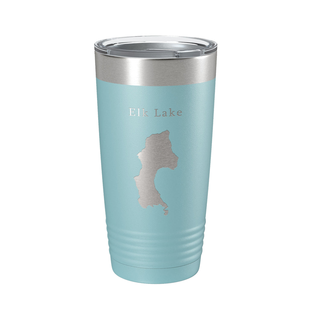 Elk Lake Map Tumbler Travel Mug Insulated Laser Engraved Coffee Cup Oregon 20 oz