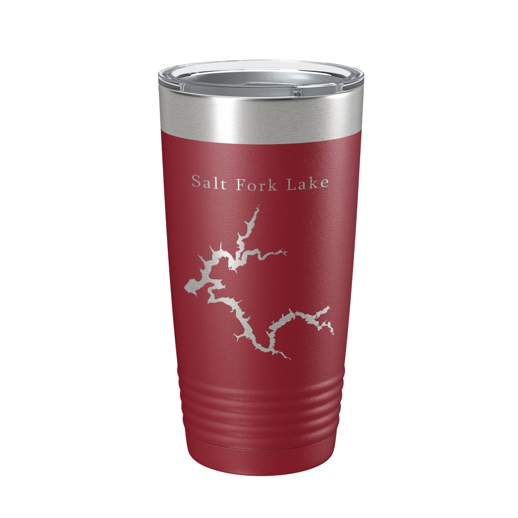 Salt Fork Lake Map Tumbler Travel Mug Insulated Laser Engraved Coffee Cup Ohio 20 oz